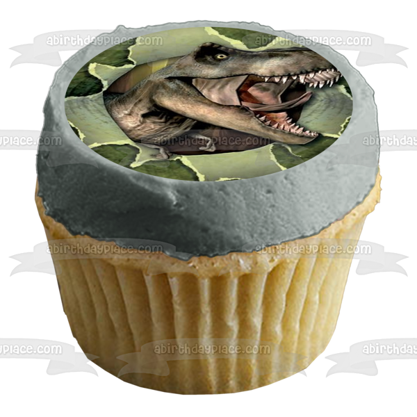 Tyrannosaurus Rex T-Rex Dinosaur Head Ripping Poster Edible Cake Topper Image ABPID00104