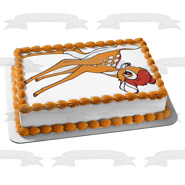 Bambi Fawn White Background Edible Cake Topper Image ABPID00759