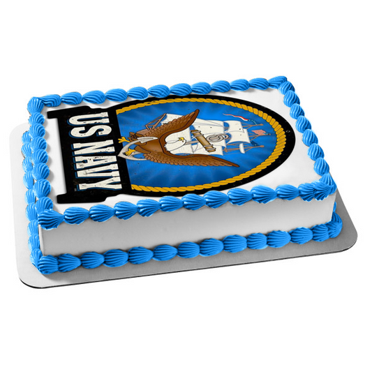 US Navy Sign Insignia Badge Edible Cake Topper Image ABPID00010