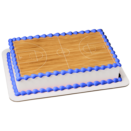 Basketball Court Customizable Edible Cake Topper Image ABPID00174