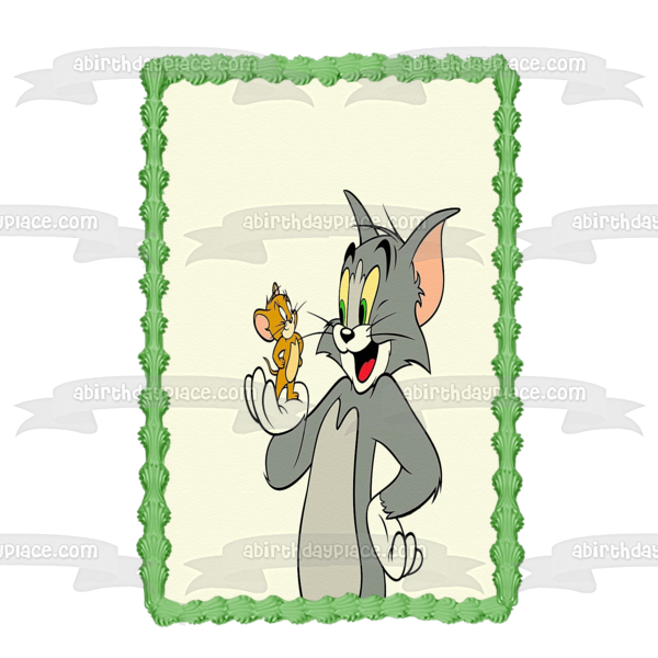 Tom and Jerry Tom Holding Jerry Edible Cake Topper Image ABPID00293