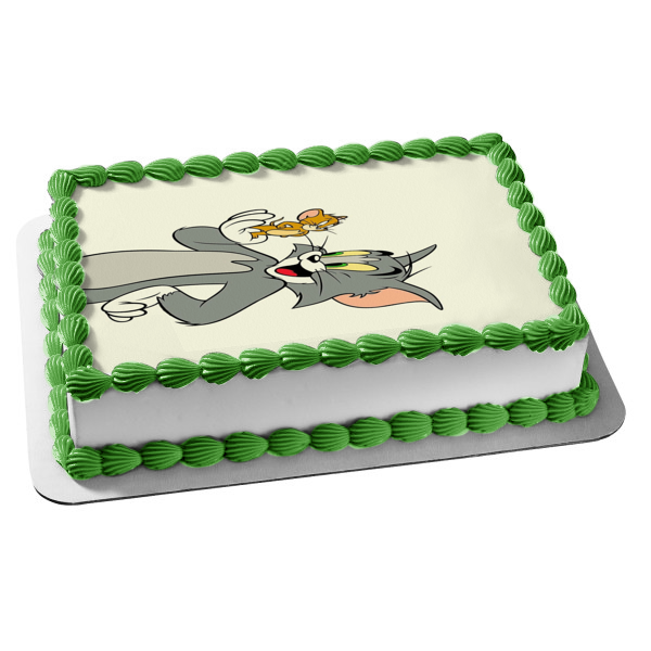 Tom and Jerry Tom Holding Jerry Edible Cake Topper Image ABPID00293