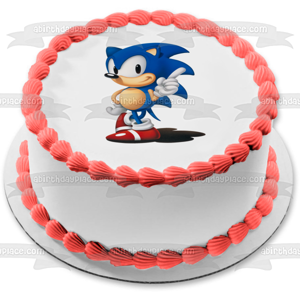 Sonic the Hedgehog - Adorno comestible para tarta con el dedo señalador, imagen ABPID00300 