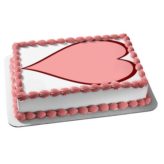 Imagen comestible para decoración de tarta con bordes rojos y corazón rosa ABPID00307 