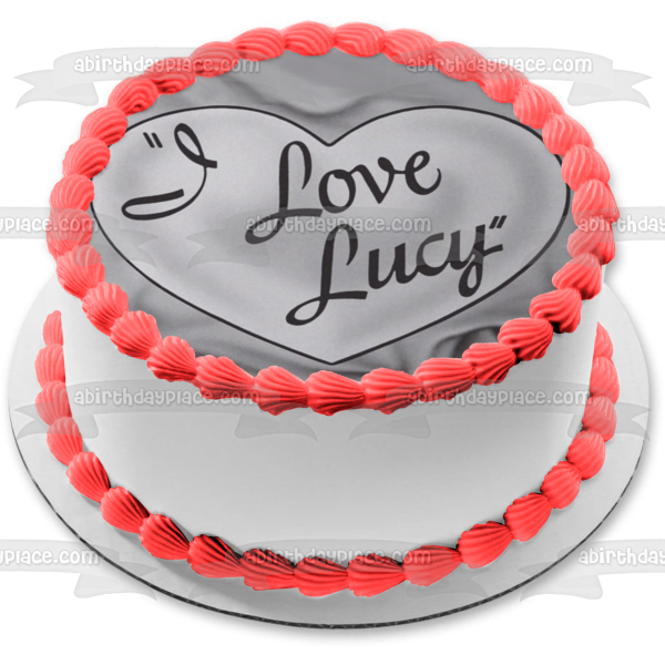 Amo a Lucy Lucille Ball Ricky con un corazón Imagen comestible para decoración de torta ABPID00444 