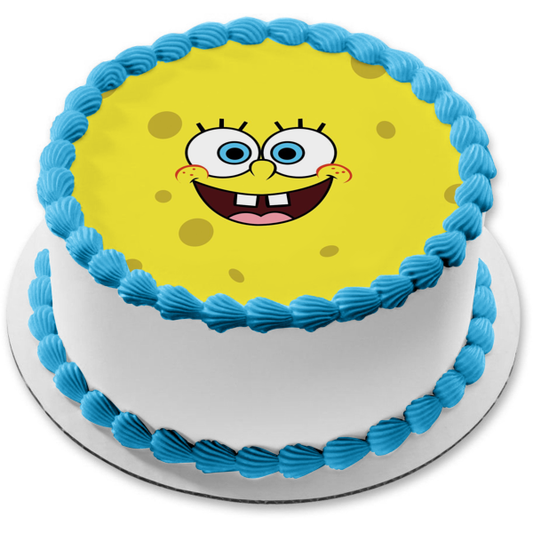 SpongeBob SquarePants Face Edible Cake Topper Image ABPID00484