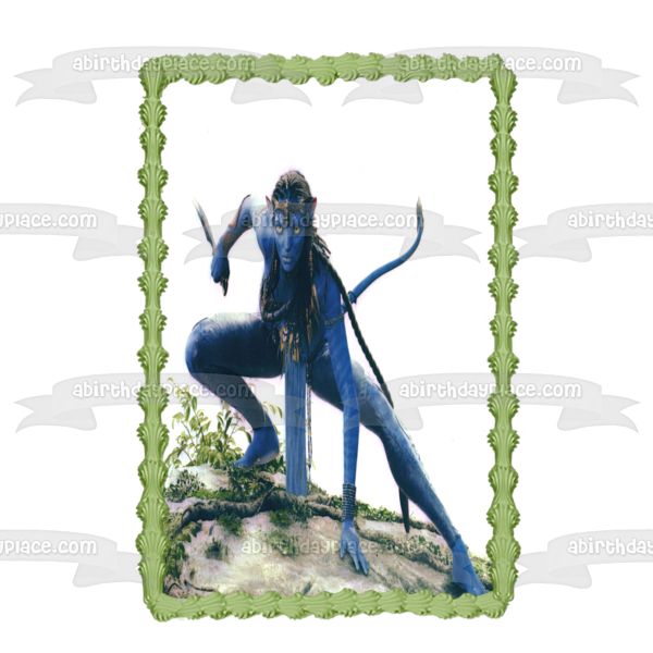 Avatar Movie Neytiri Crouching with a  Knife Edible Cake Topper Image ABPID00509