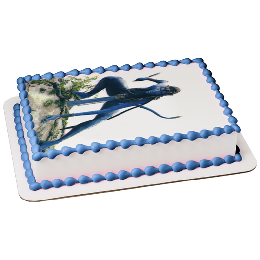 Avatar Movie Neytiri Crouching with a  Knife Edible Cake Topper Image ABPID00509