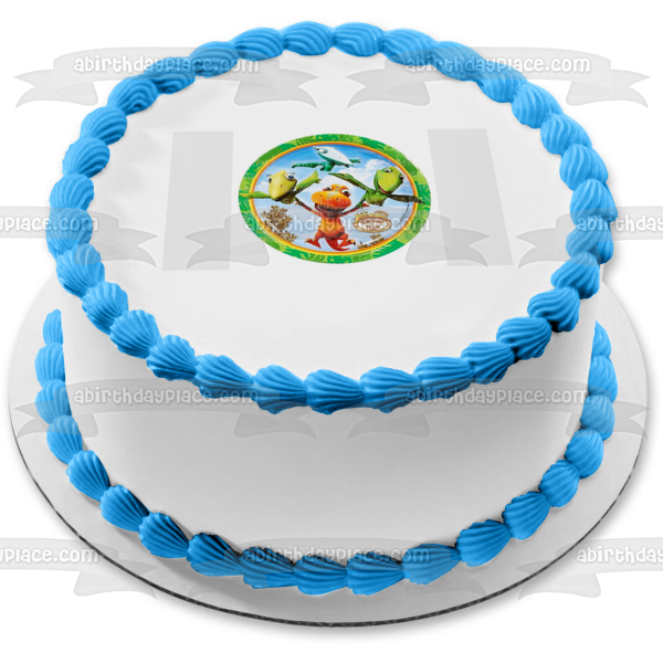 Dinosaur Train Buddy Tiny Mr. Pteranodon and Mrs. Pteranodon Flying Edible Cake Topper Image ABPID00558