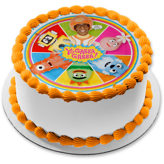 Yo Gabba Gabba! Hola amigos Toodee Muno y Brubee adorno comestible para tarta imagen ABPID00569 