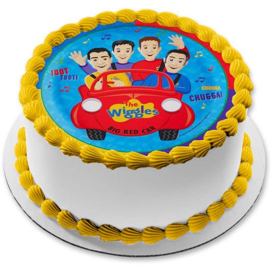 The Wiggles Greg Anthony Murray Jeff Big Red Car Edible Cake Topper Image ABPID00621