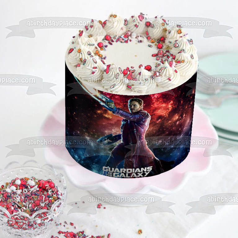 Imagen de decoración comestible para tarta con láser Starlord de Guardianes de la Galaxia ABPID00024 