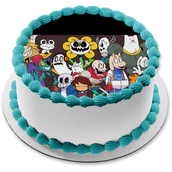 Undertale No Vacation Time Sans Pacifist Edible Cake Topper Image ABPID00846