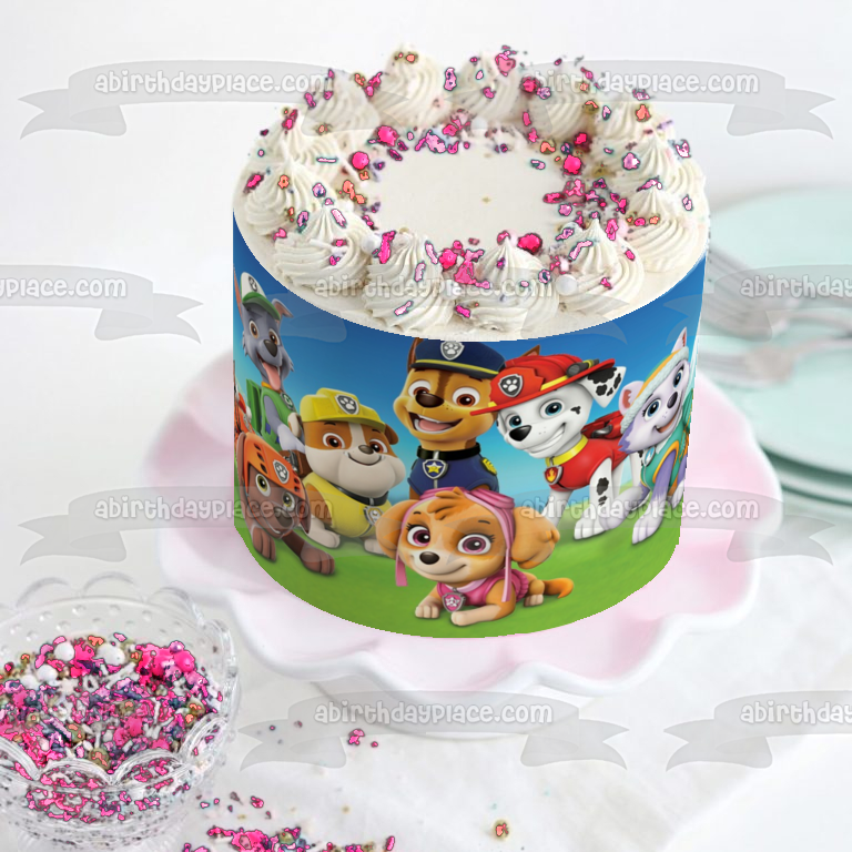 Paw Patrol Chase Rubble and Skye Edible Cake Topper Image ABPID00048