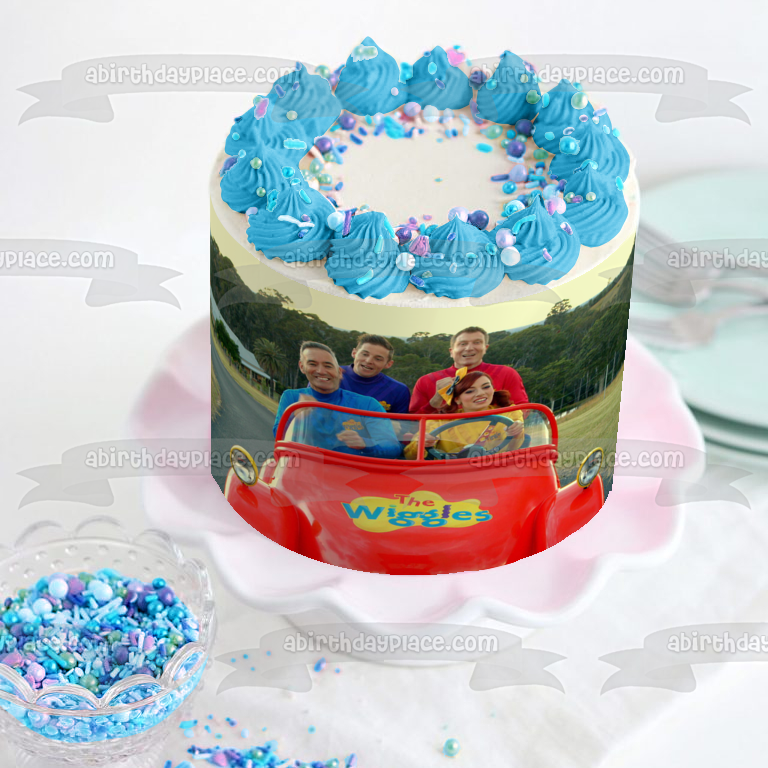 The Wiggles with Emma The Wiggles Car Edible Cake Topper Image ABPID00003