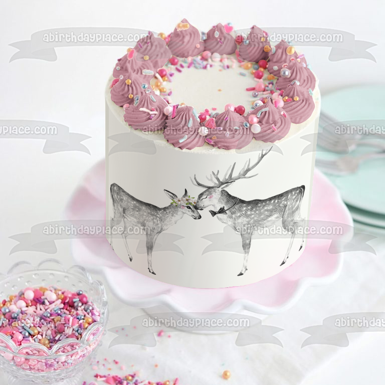 Imagen comestible para decoración de tarta Woodland Love Doe y Buck ABPID54607 