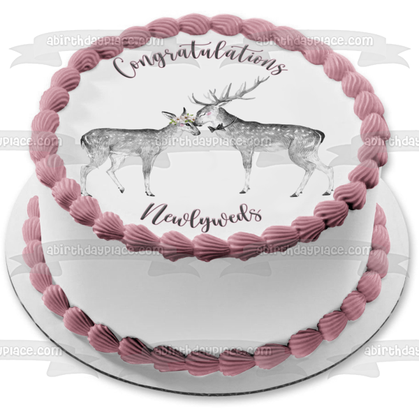 Imagen comestible para decoración de tarta Woodland Love Doe y Buck ABPID54607 