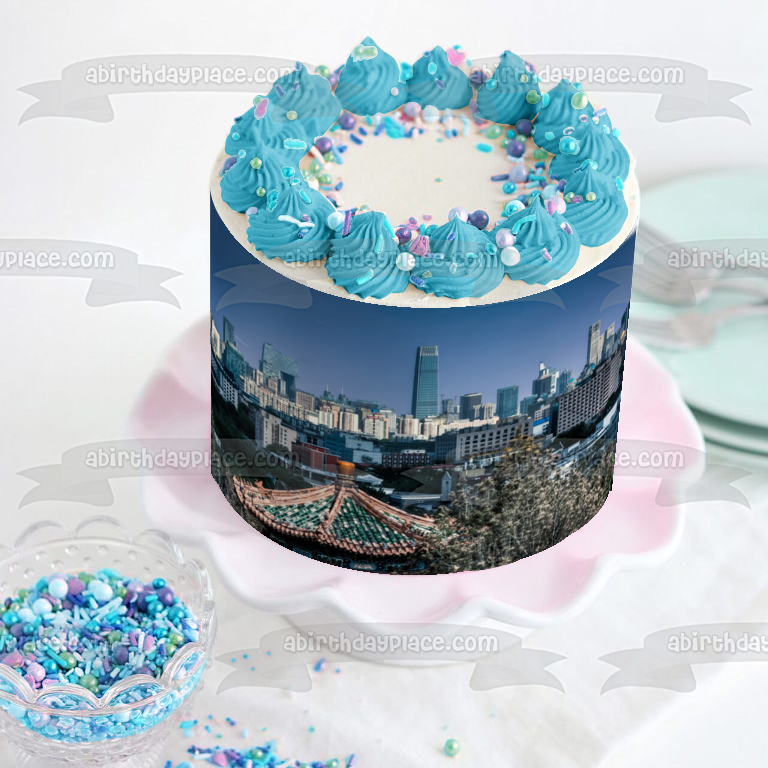 Imagen comestible para tarta de Beijing China Skyline Daytime Park ABPID00128 