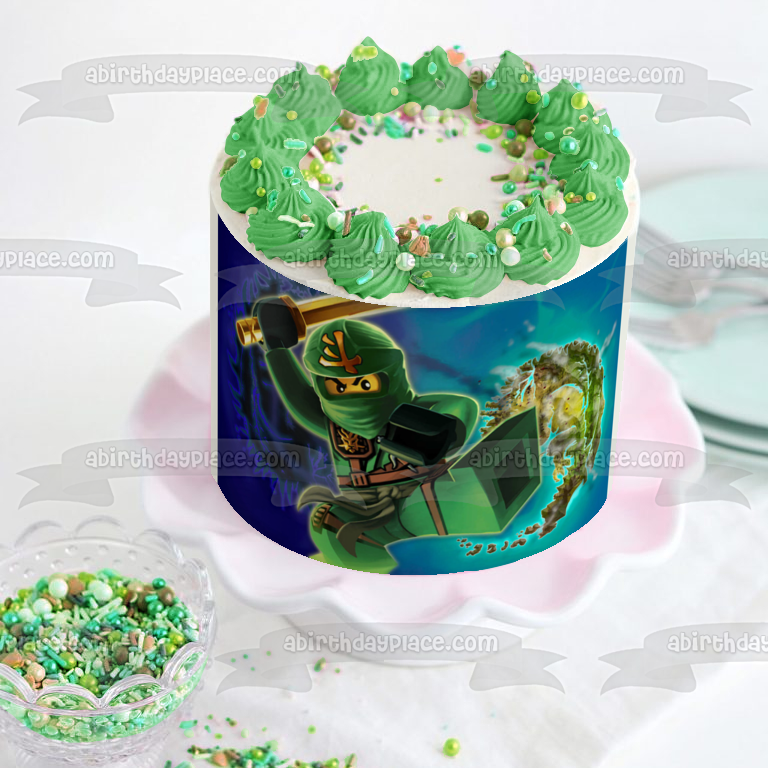 Ninjago verde Lloyd Garmadon espada comestible decoración para tarta imagen ABPID00199 