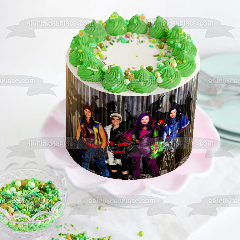 Descendants Shadows Mal Carlos Jay Evie Edible Cake Topper Image ABPID00437