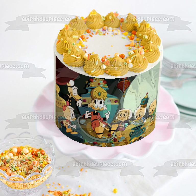 Ducktails Scrooge McDuck Huey Dewey y Louie Duck Imagen comestible para decoración de tarta ABPID00454 