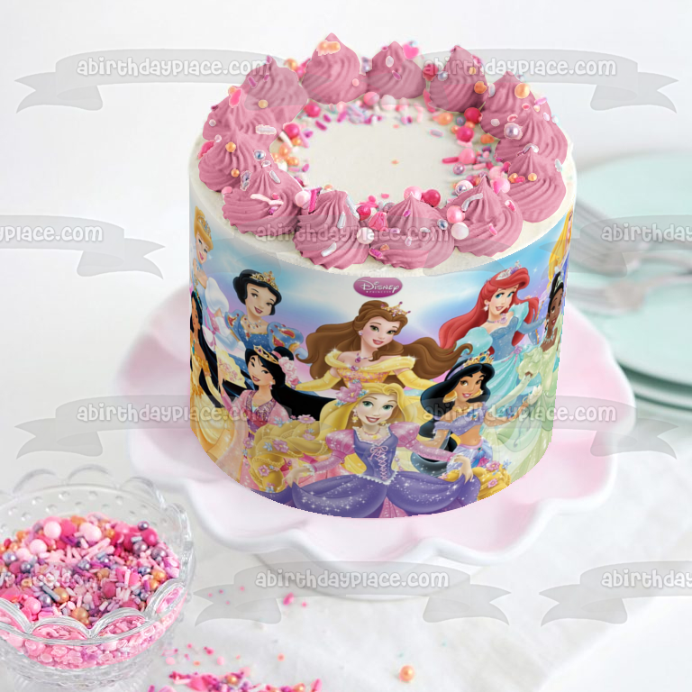 Princesas Mulan Blancanieves y Cenicienta Adorno comestible para tarta Imagen ABPID00486 