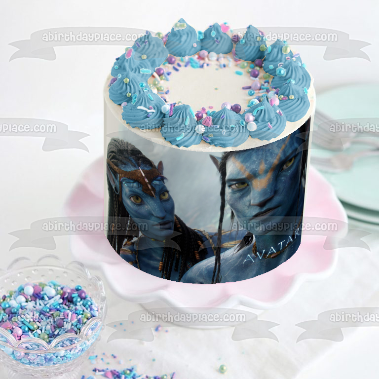 Avatar Movie Neytiri and Jake Sully Edible Cake Topper Image ABPID00495