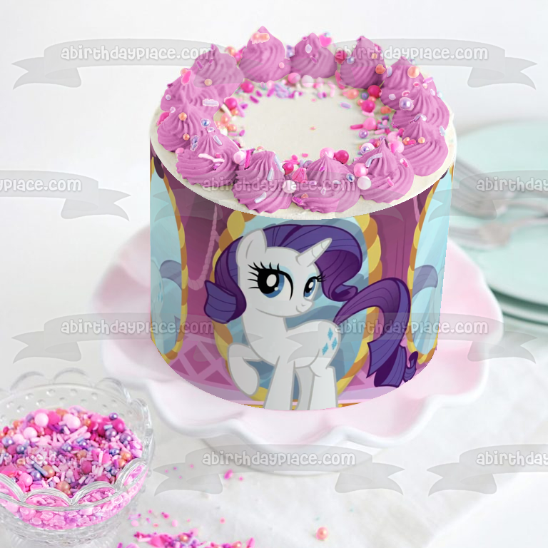 My Little Pony Rarity Edible Cake Topper Image ABPID00513