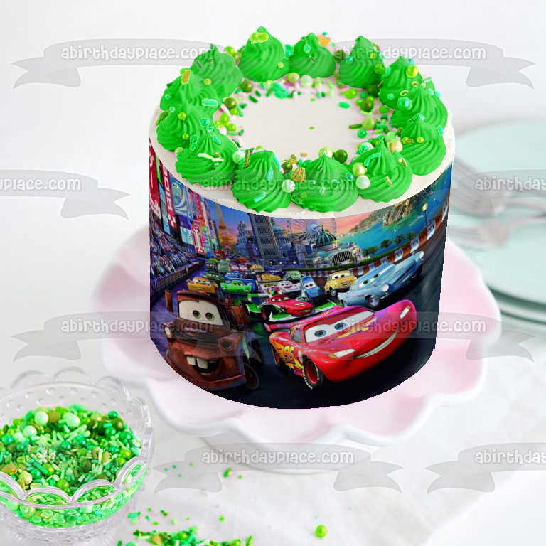 Disney/Pixar Cars Lightning McQueen Edible Cake Topper Image - 8