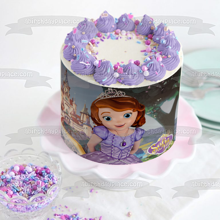 Sofia the First Princess Castle Edible Cake Topper Image ABPID00645