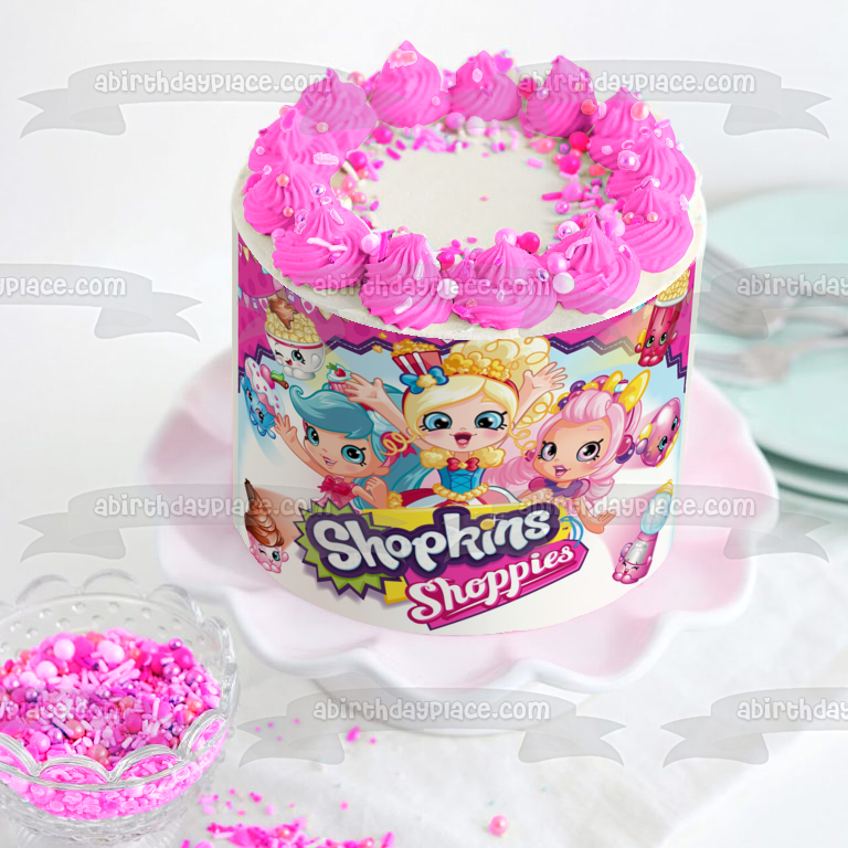 Shopkins Chef Club Shoppies Bubbleisha Jessicake Peppa-Mint Edible Cake Topper Image ABPID00658