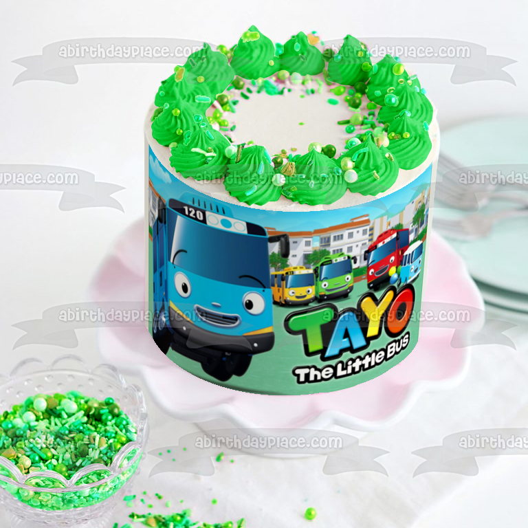 Tayo el pequeño autobús 120 adorno comestible para tarta imagen ABPID00725 