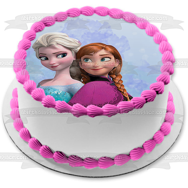 Adorno comestible para tarta de Elsa y Anna de Frozen de Disney, imagen ABPID54613 