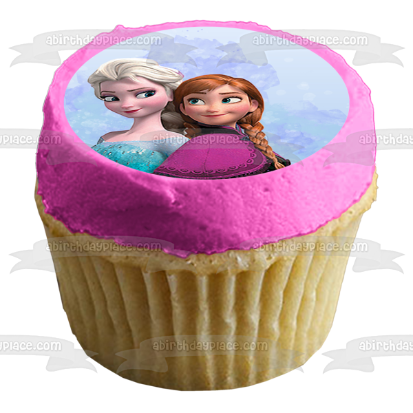 Adorno comestible para tarta de Elsa y Anna de Frozen de Disney, imagen ABPID54613 