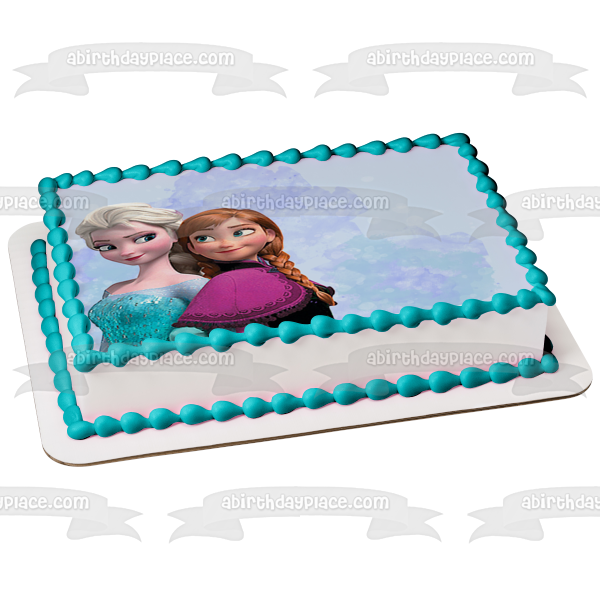 Adorno comestible para tarta de Elsa y Anna de Frozen de Disney, imagen ABPID54613 