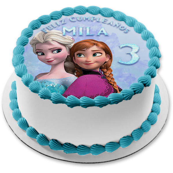 Disney Frozen Elsa and Anna Edible Cake Topper Image ABPID54613