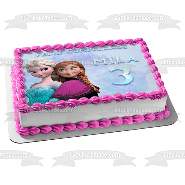 Adorno comestible para tarta de Elsa y Anna de Frozen de Disney, imagen ABPID54613 