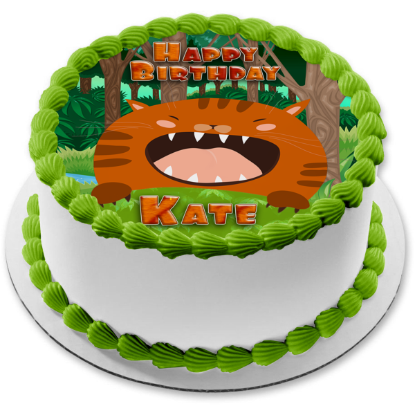 Happy Birthday Little Tiger Edible Cake Topper Image ABPID54614