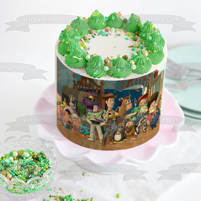 Toy Story Woody Buzz Lightyear Mr. Potato Head Disney Bo Peep Hamm Jessie Bullseye Stinky Pete Rex y Mrs. Potato Head Imagen comestible para decoración de tarta ABPID00939 