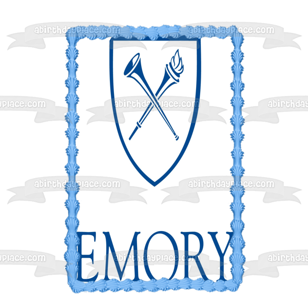 Imagen comestible para decoración de tarta con el logotipo de la Universidad de Emory ABPID01026 