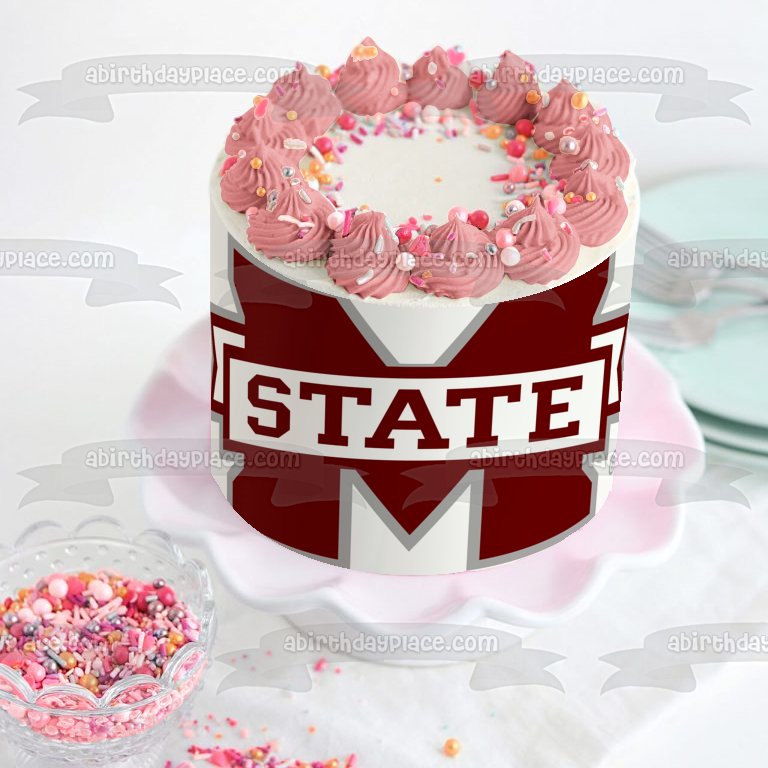 Imagen comestible para tarta con logotipo de Mississippi State Bulldogs de la NCAA ABPID00999 