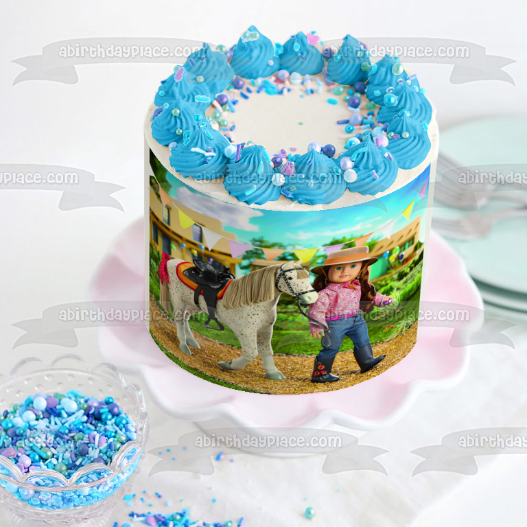 Imagen comestible para tarta de caballo blanco Saige de American Girl ABPID01032 