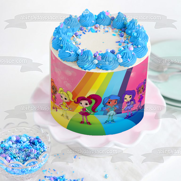 Imagen de decoración comestible para tarta de Anna Banana y sus amigos de Rainbow Rangers ABPID01057 