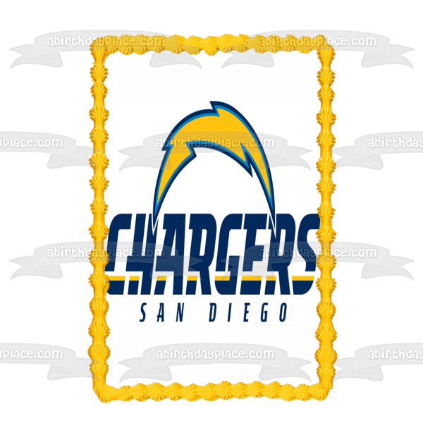 Los Angeles Chargers NFL Personalized Edible Cake Topper — Ediblektoppers