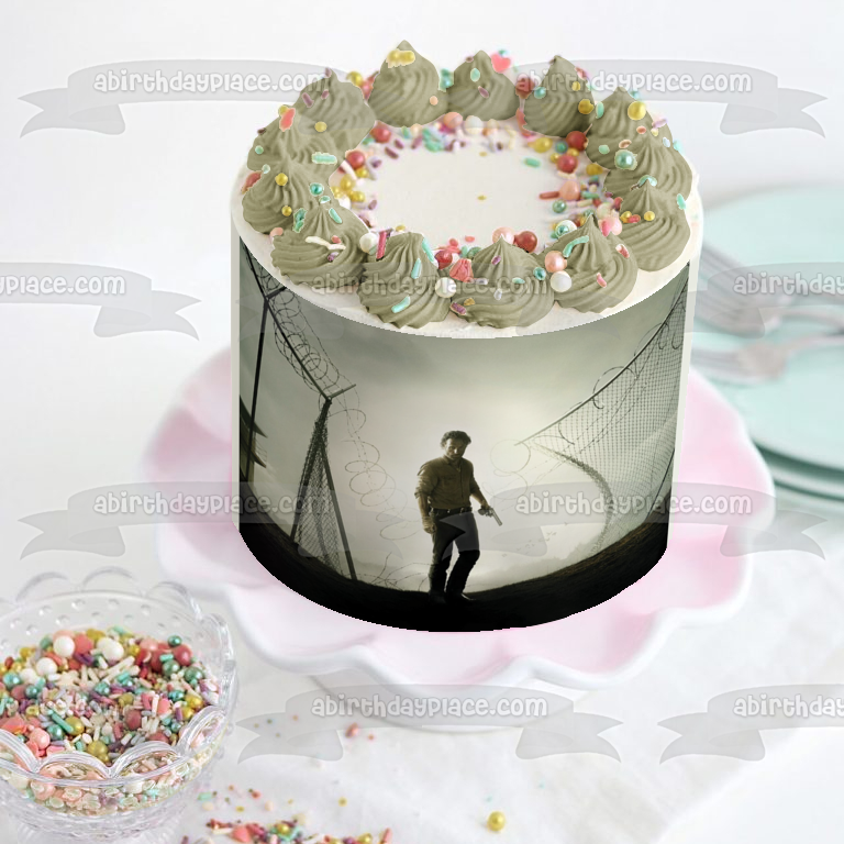 Imagen comestible para decoración de tarta de The Walking Dead Rick Falling Fence ABPID01126 