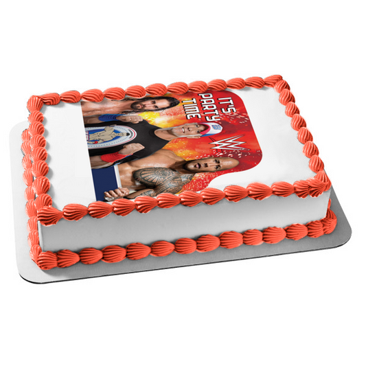 WWE World Wrestling Entertainment the Rock and Seth Rollins Edible Cake Topper Image ABPID01176