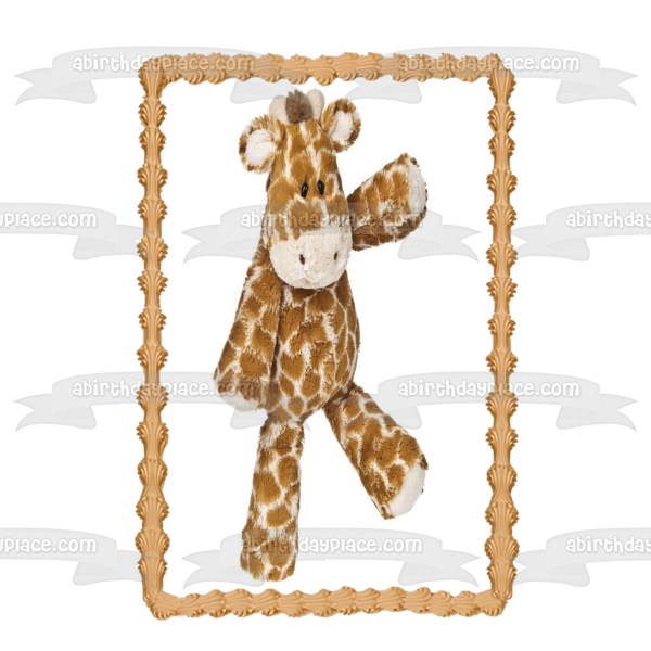 Baby Giraffe Stuffed Animal Edible Cake Topper Image ABPID01186