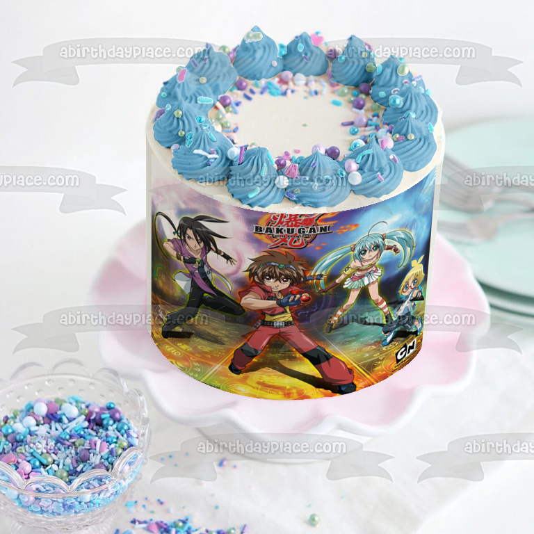 Bakugan 2 Battle Brawlers Runo Misaki Shun Kazami Dan Kuso y Marucho Marukura Imagen comestible para tarta ABPID01279 