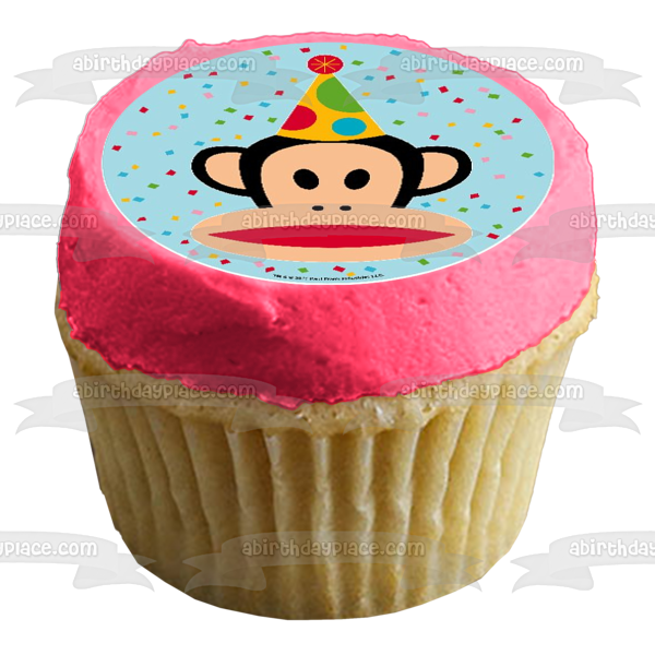 Julius the Monkey Paul Frank Birthday Hat Edible Cake Topper Image ABPID01373