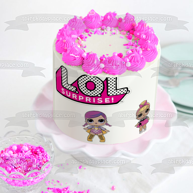 LOL. Surprise Logo Sis Swing and Super Bb Edible Cake Topper Image ABPID01430